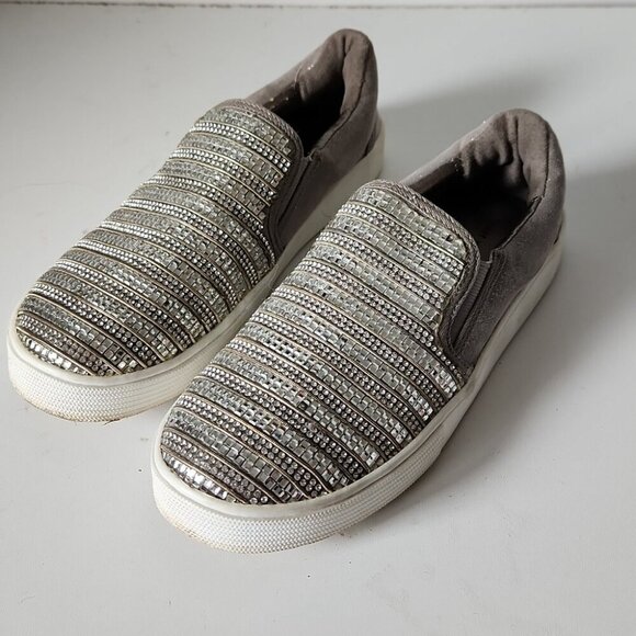 STUART WEITZMAN | Vance Glitz Sneakers Slipons Girls Sz 3 - Picture 3 of 7
